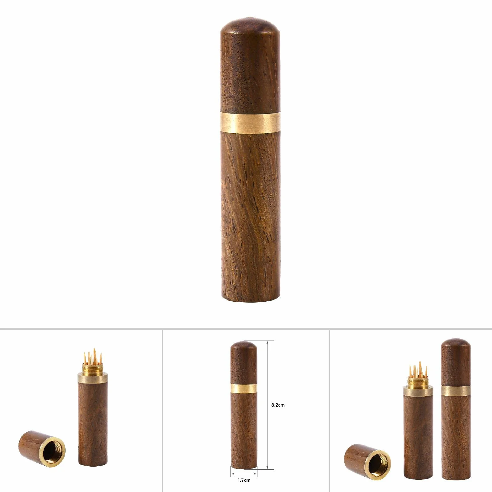 Mondadientes dispensador de madera portátil elegante palillero Tooth Pick Holder Caja