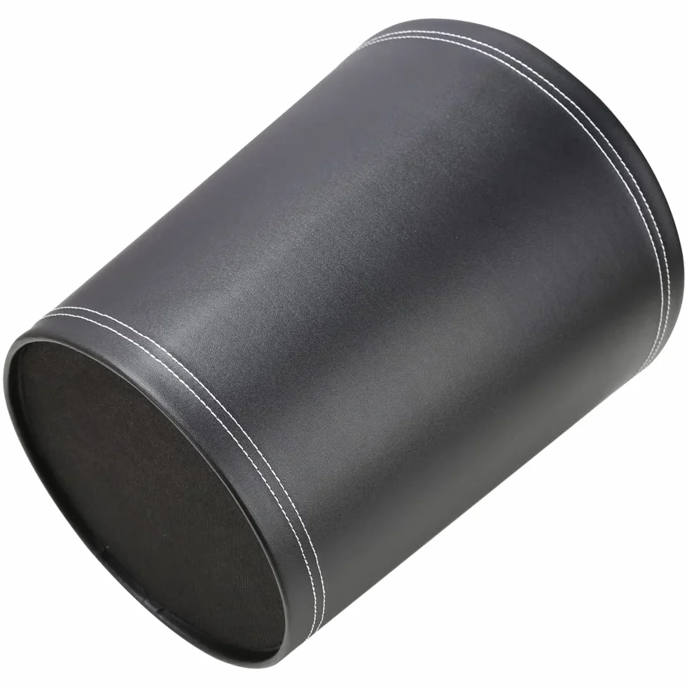 KINGFOM Papelera de Piel Redondo Negro
