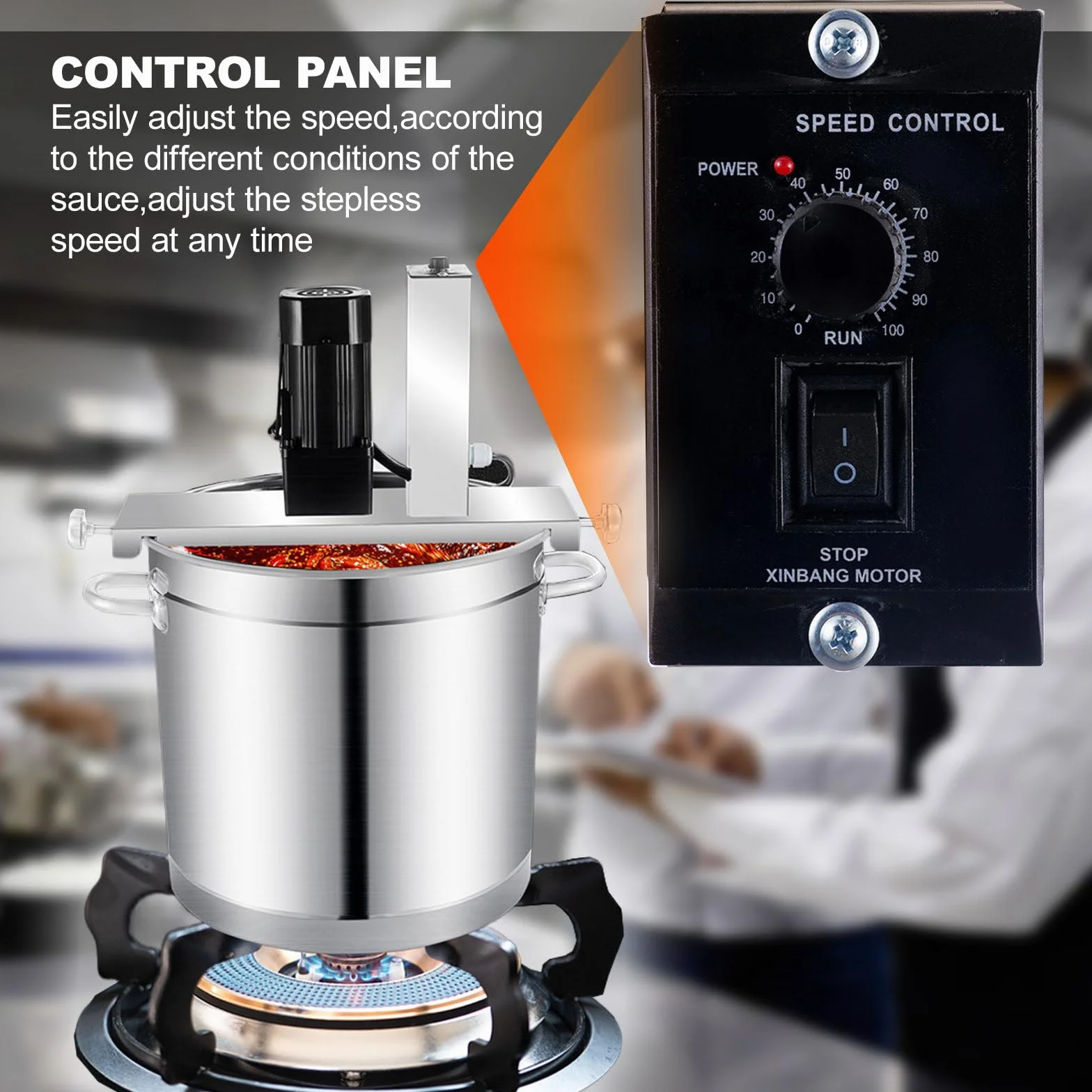 Mezcladora Eléctrica Industrial para Mermeladas/Salsas/Rellenos (20L/25L/40L/60L) - Olla Automática con Raspador de Fondo, Compatibilidad Multi-Calefacción + Control Velocidad Ajustable,60L