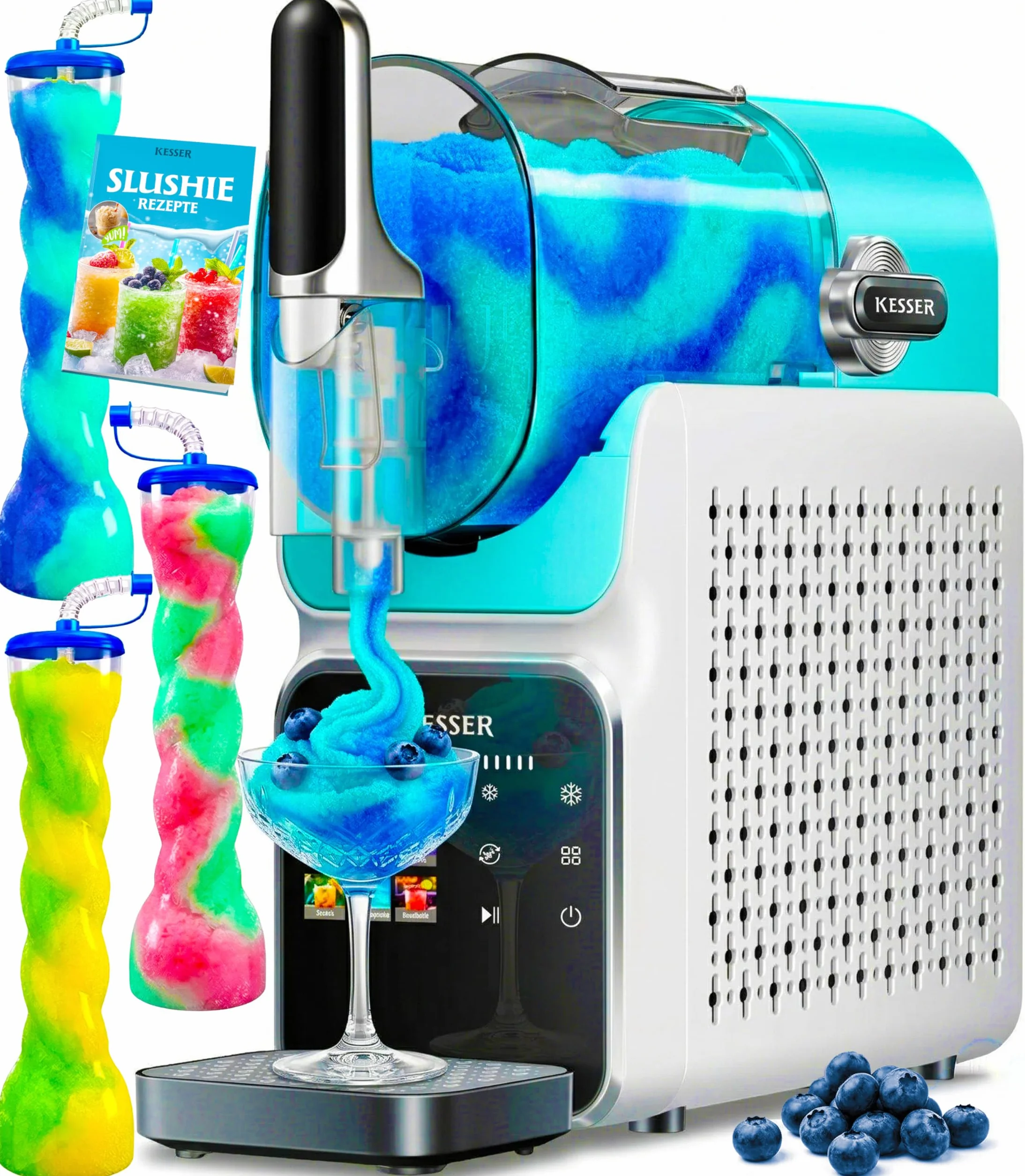 KESSER® Máquina de Slush 2L 6 Programas Hogar Fabricadora de Slush Helados Frappés Batidos