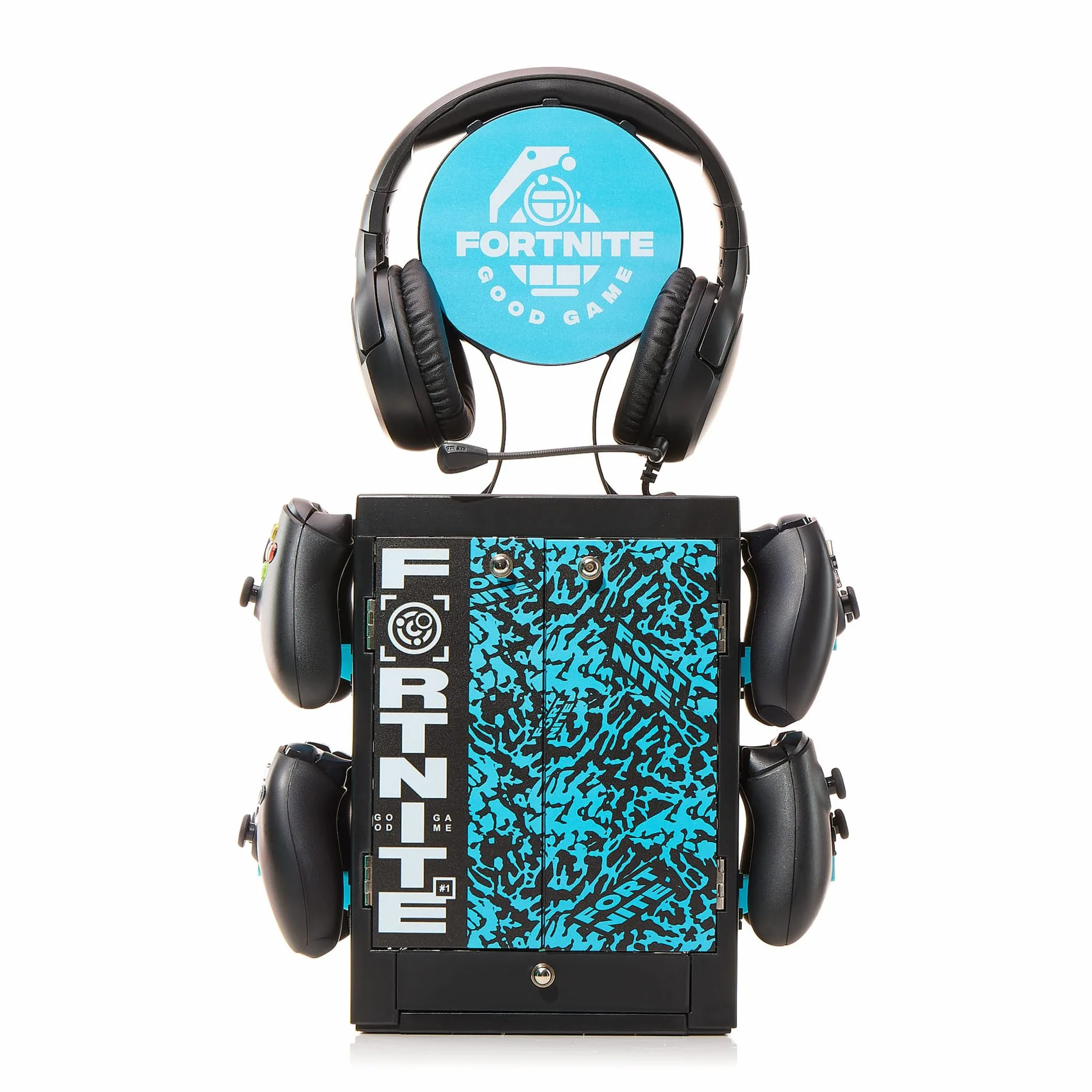 Numskull Armario Soporte Almacenamiento Oficial Fortnite Good Game Gaming 10 Juegos DVD 4 Controladores Auriculares Organizador Compacto