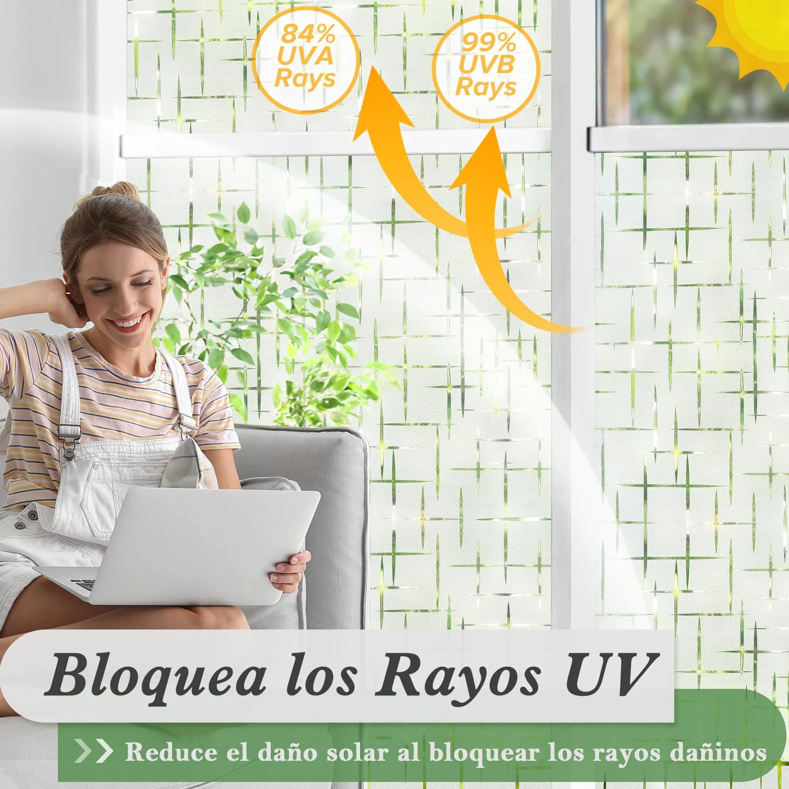 rabbitgoo Vinilos para Ventanas Privacidad, Vinilo Ventana Estatico, Pegatina Anti UV Calor, Lámina Translucido para Ventanas Adhesivo, Vinilo Cristal Reutilizable para Cocina Oficina, 60x200cm