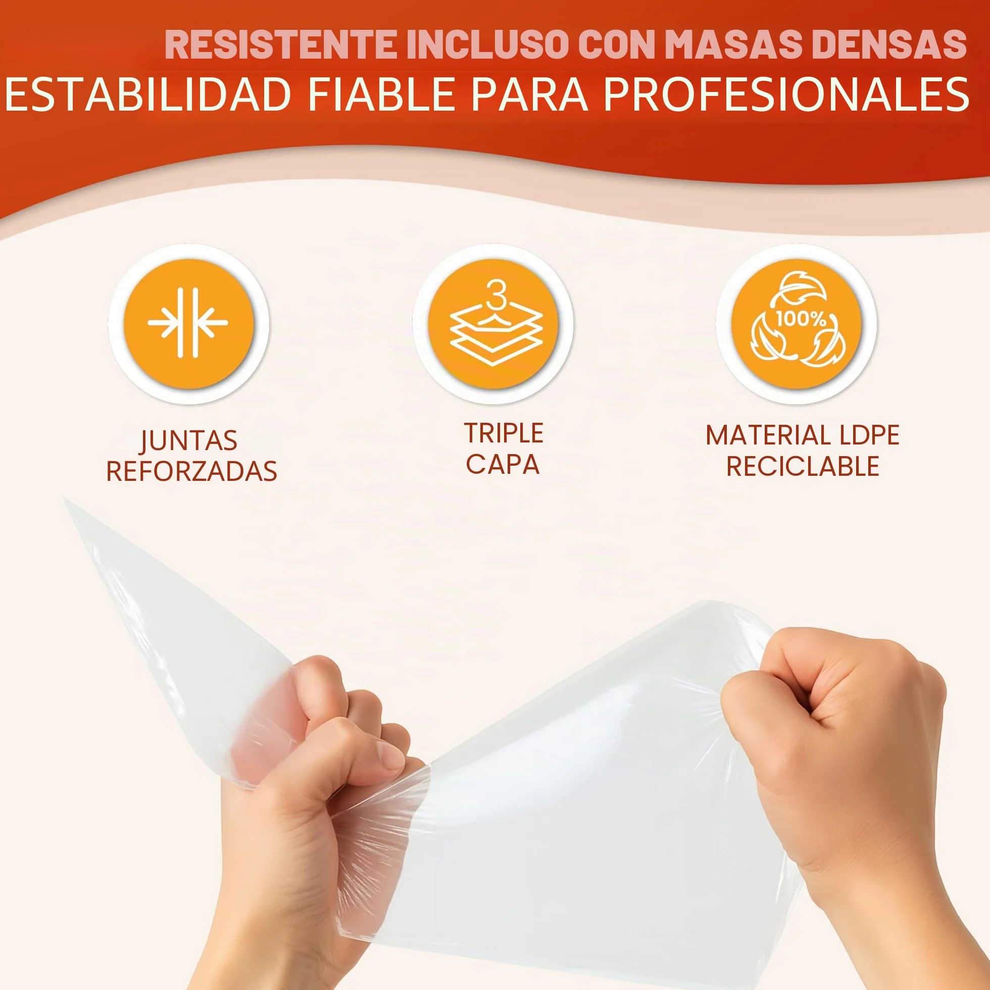 Mangas Pasteleras Desechables Profesionales 100 Unidades 30 cm LDPE Reciclado