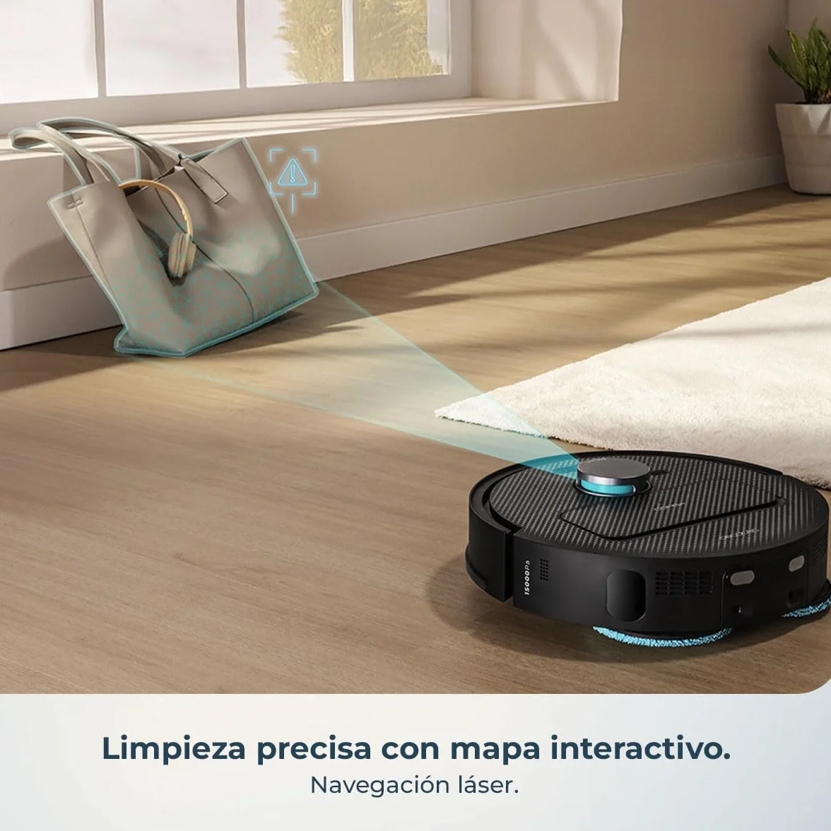 Cecotec Robot Aspirador y Friegasuelos con Base de Autovaciado y App Conga X50 X-Treme. Navegación Láser, Mapeo Interactivo, 15000Pa, Autonomía 240mins, Mopas Elevables, Base con 3 Depósitos