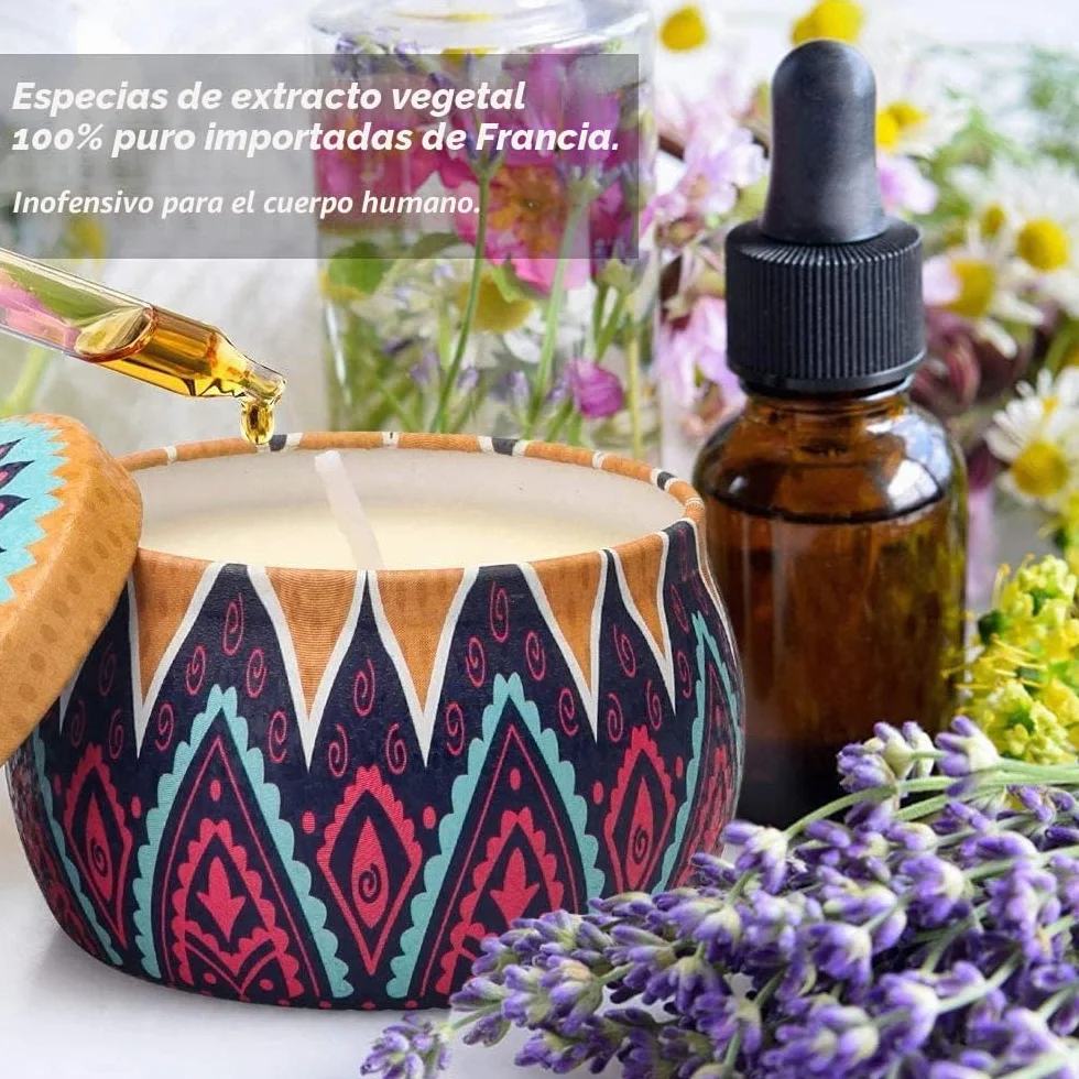 Velas Perfumadas para Mujer Juego de 4 Piezas Cera di Soia Naturale Decorativas