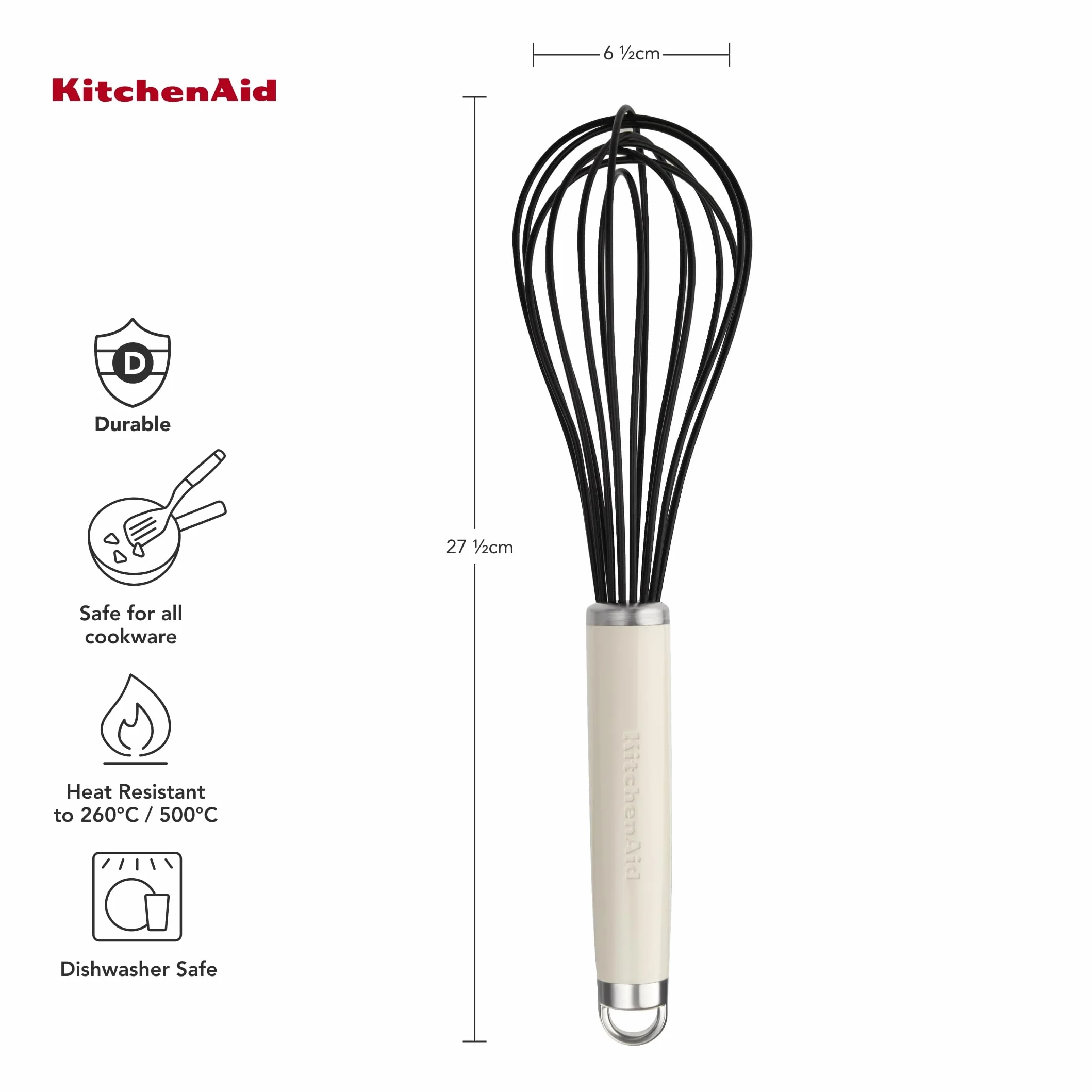 KitchenAid Classic Batidor de Silicona Crema Almendra