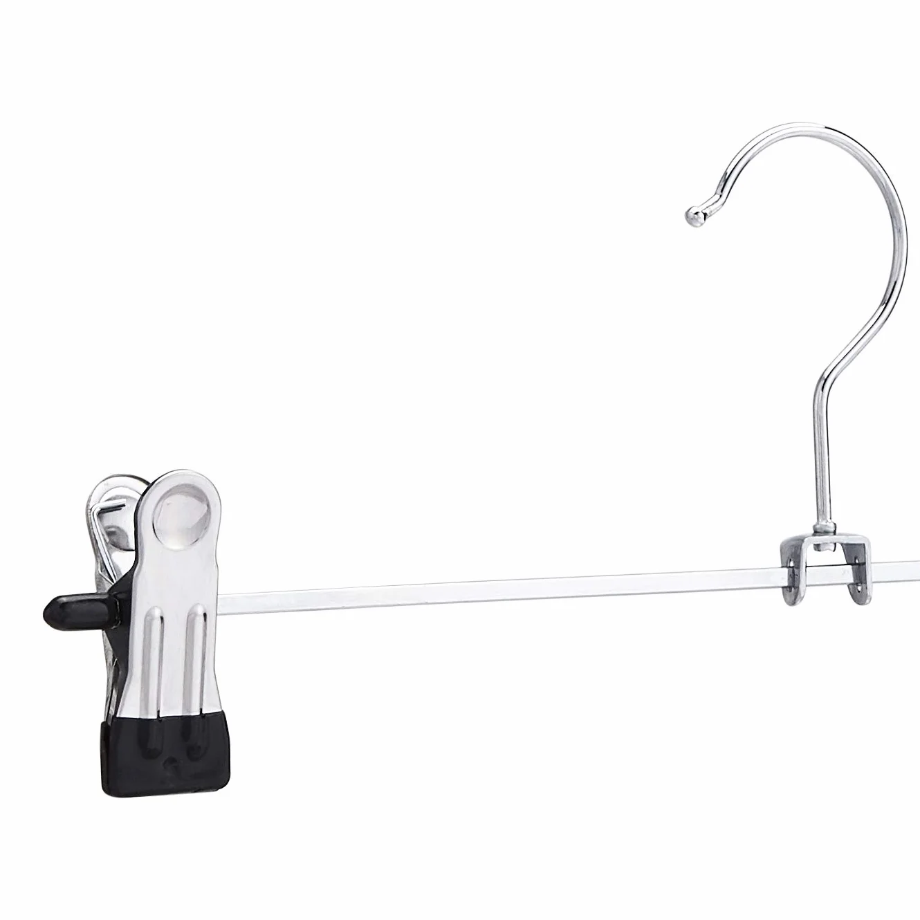 Amazon Basics Perchas de metal con clips para pantalones y faldas, Paquete de 20, Cromado