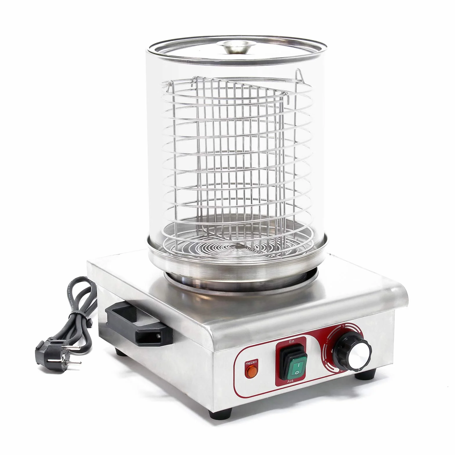 Máquina de perritos calientes 450W Cocedor de salchichas para hostelería fiestas
