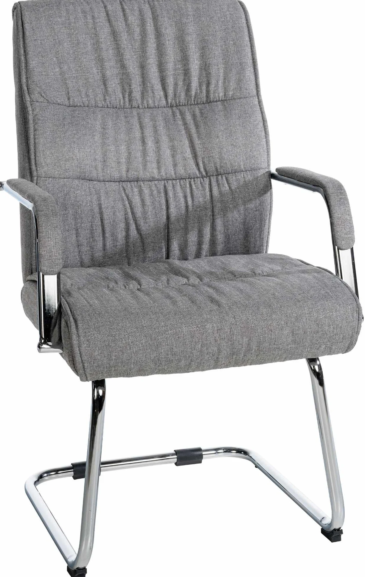 CLP Silla De Reuniones Estilo Cantilever Sievert Tapizada En Tela I Silla De Conferencias con Reposabrazos, Color:Gris Claro