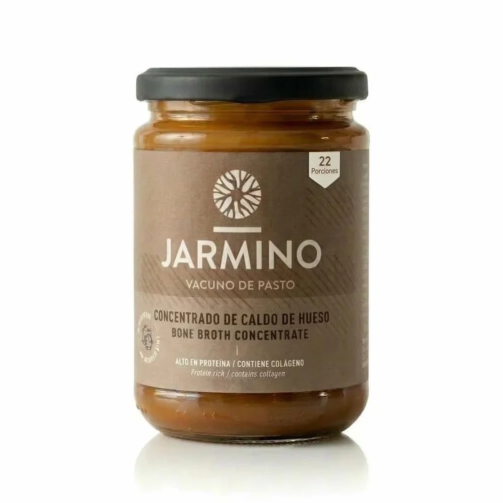 JARMINO Caldo de Huesos Orgánico Concentrado, Bone Broth de Res de Pastoreo, Colágeno Tipos 1 2 3, Keto Paleo AIP, 220 g