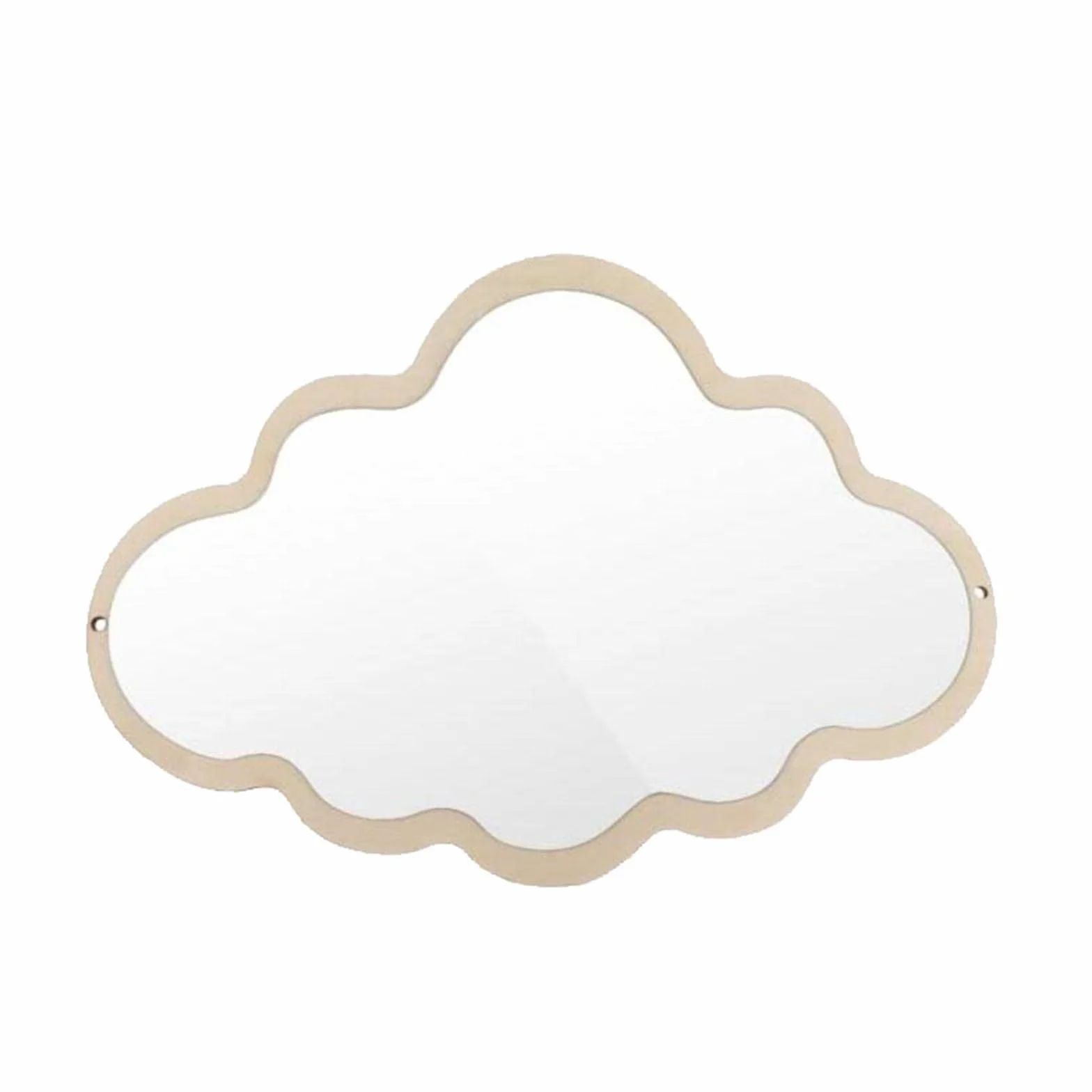 Fenteer Espejo acrílico inastillable para decoración de dormitorio infantil, espejo de pared para niños, marco de madera natural, para decoración de baby shower, regalo