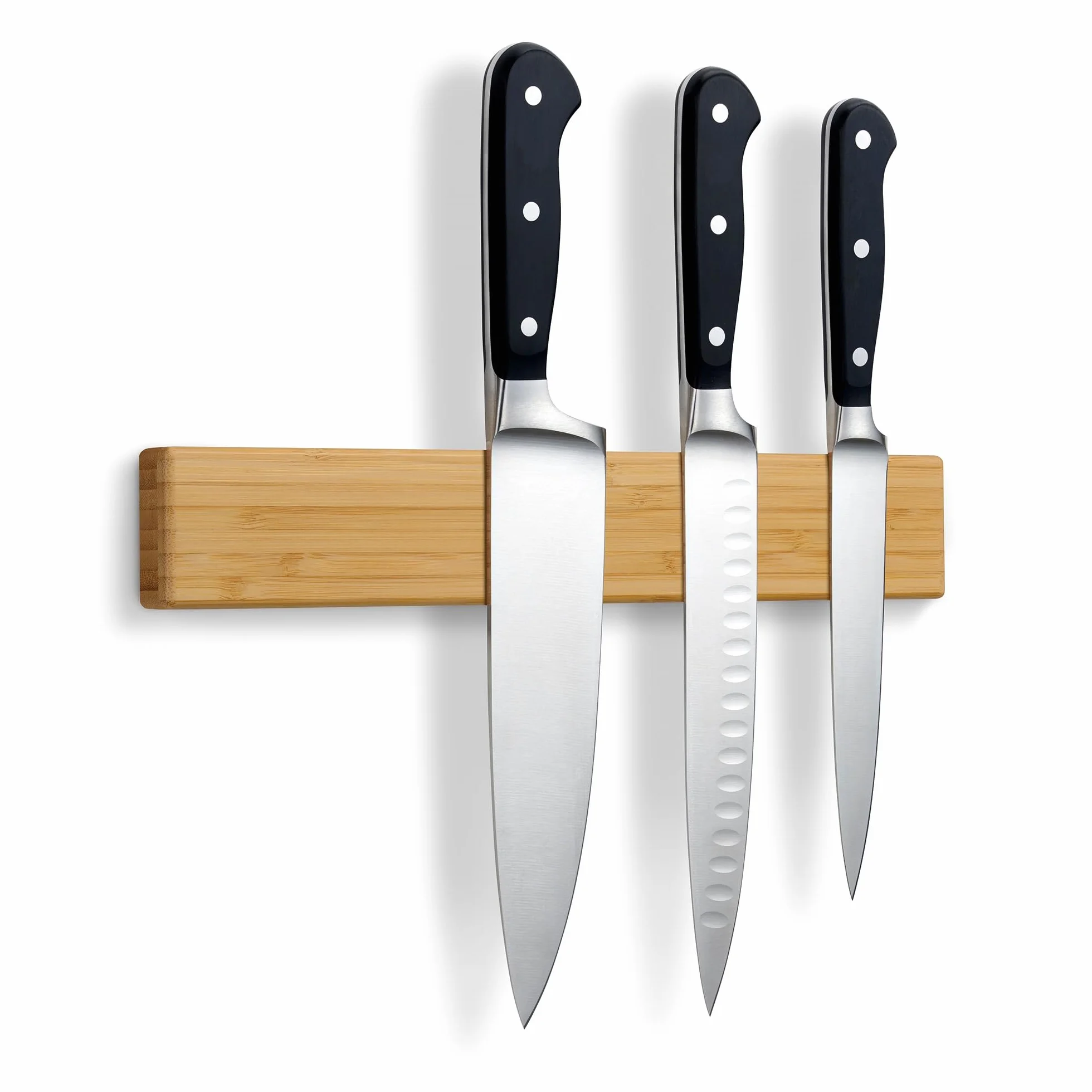 Soporte Magnético para Cuchillos de Pared, Barra Imán de Cocina en Bambú 30 cm