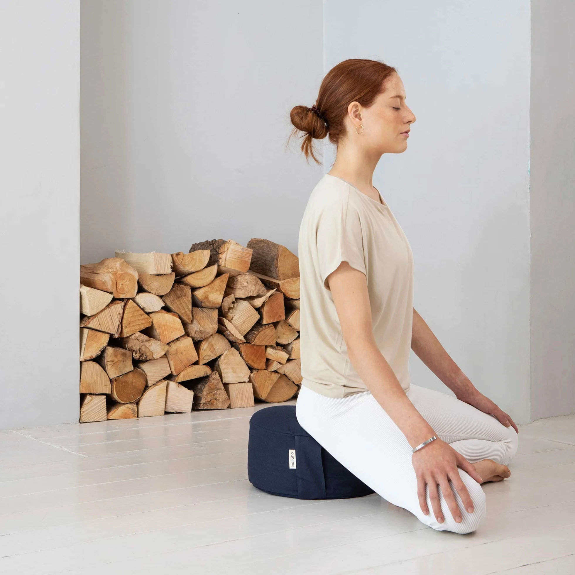 Cojín de Meditación Zafu de Algodón Orgánico con Cáscara de Trigo Sarraceno y Funda Extraíble Lavable