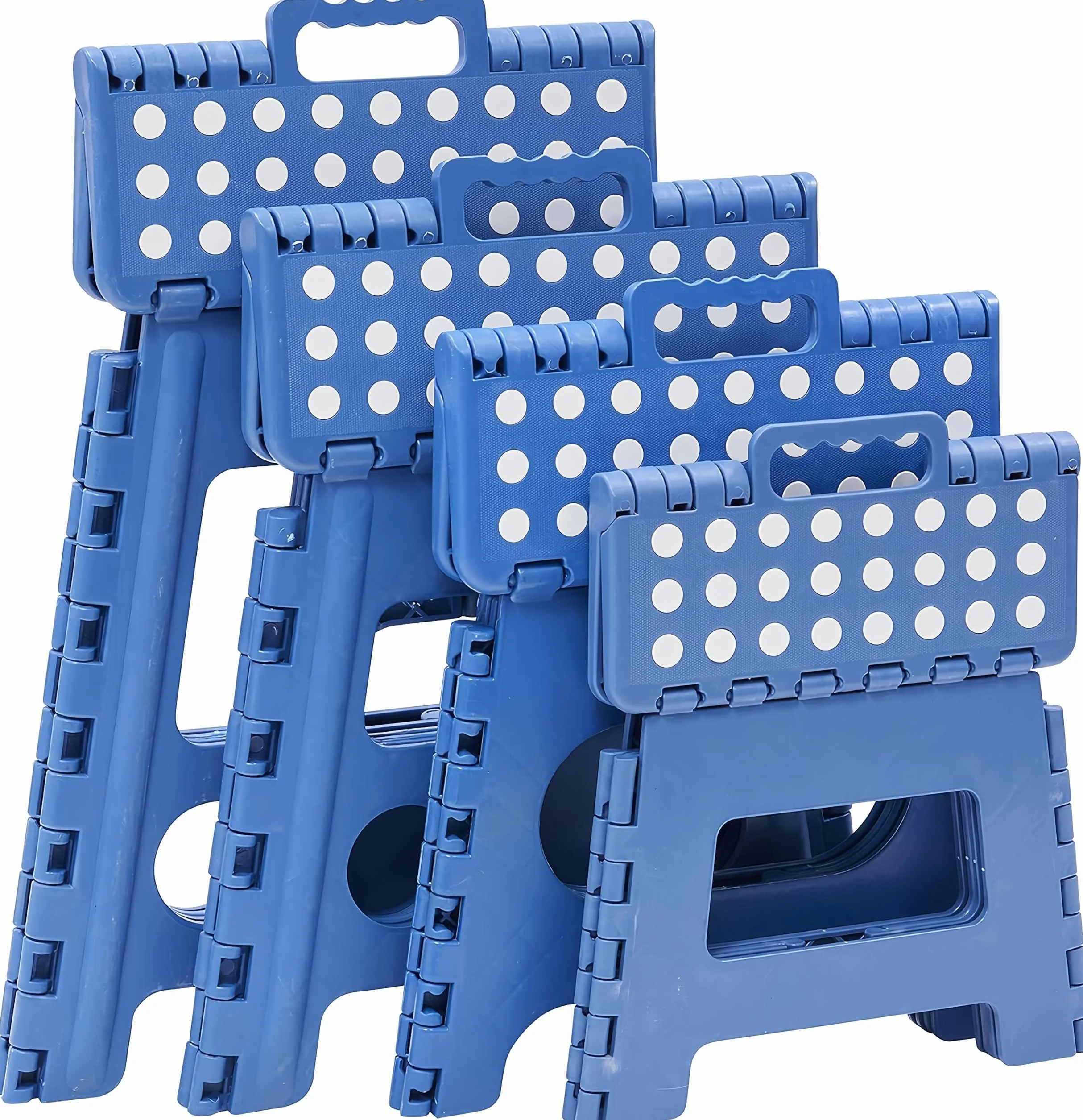 Taburete Plegable con escalón, Taburete niños,para Escuelas, Cocina, baño, Dormitorio,soportar hasta 150kg (Azul, 29x22x39cm)