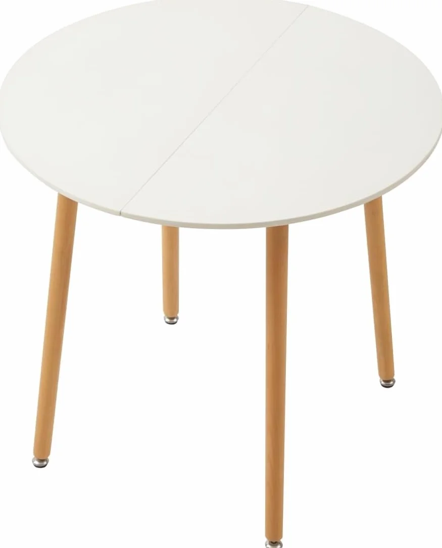 Conjunto Mesa y Sillas de Comedor Redonda para 4 Personas (Blanco)