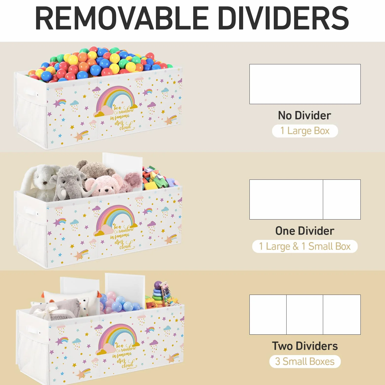 Baul Juguetes Infantil Zapatero Cesta Organizador Almacenaje 124L Tela Oxford Plegable 96x32x40cm Arcoiris