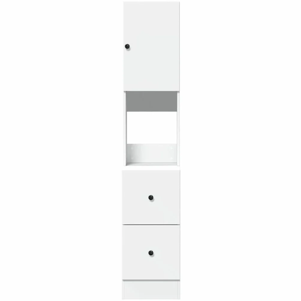 vidaXL Mueble de Cocina Madera de ingeniería Blanco 35x50x180 cm, Armario de Cocina, Armario con cajón, Armario de almacenaje de Cocina