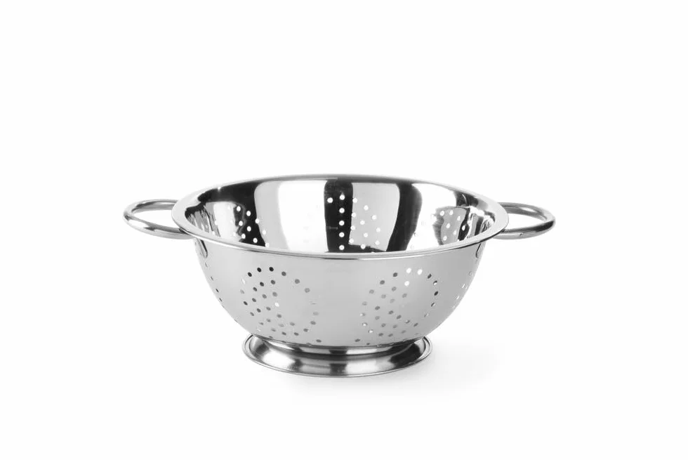 HENDI Escurridor de cocina colador acero inoxidable ø280xH135 mm con base y 2 asas