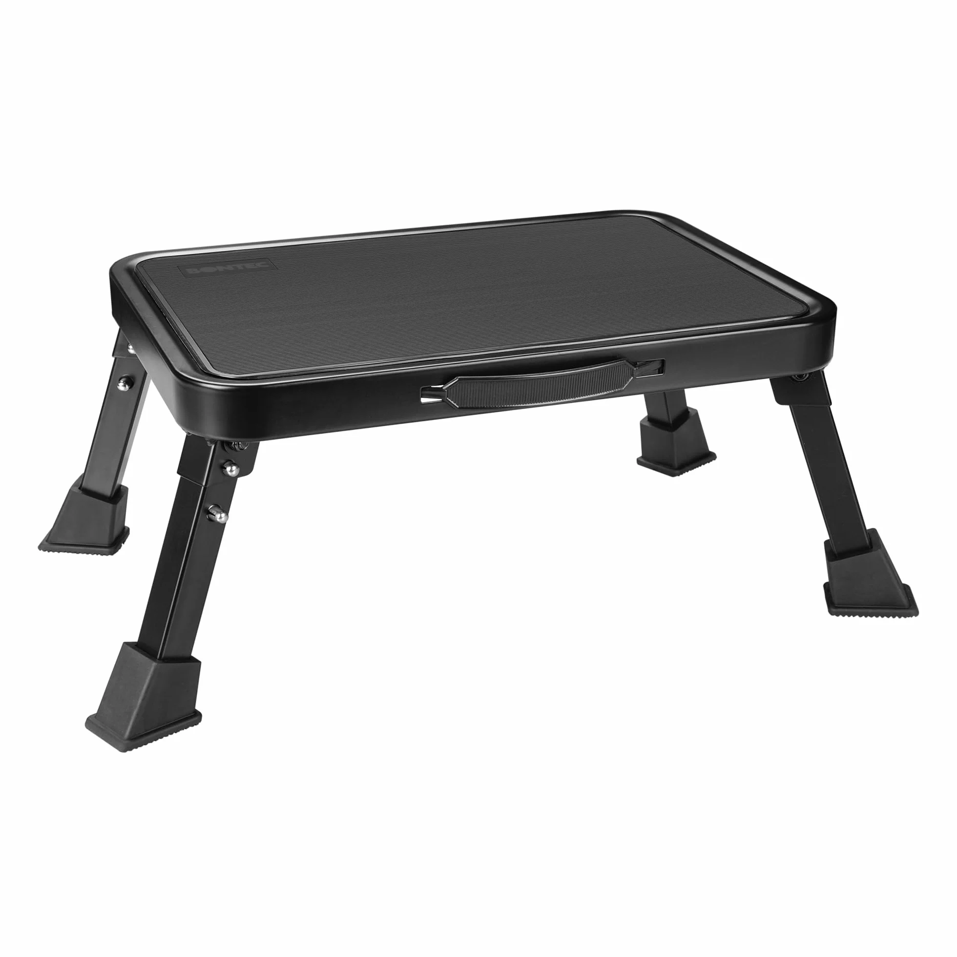 BONTEC Taburete Plegable Escalera Plegable 150 kg Capacidad de Peso Multifuncional Portátil Negro