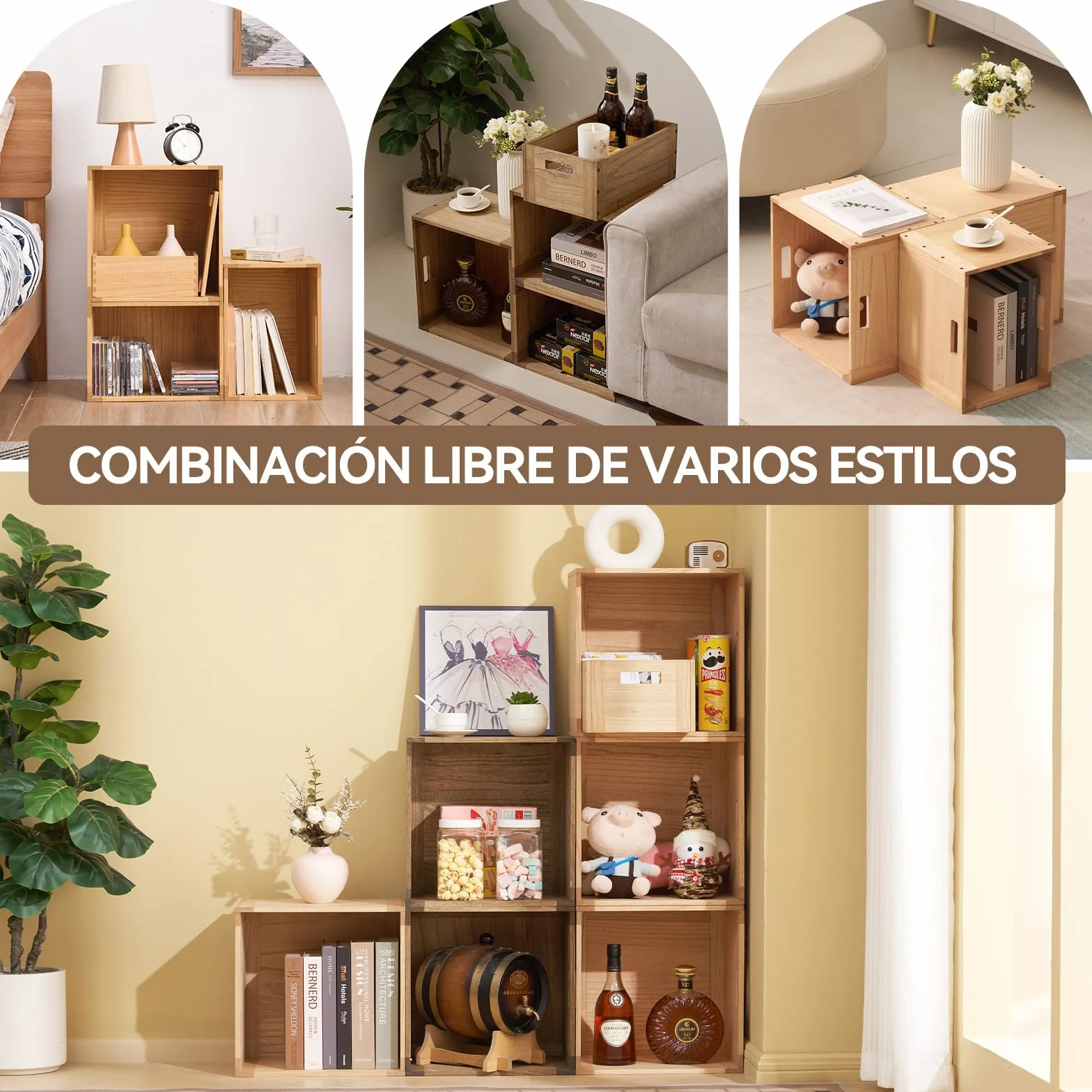 KIRIGEN Cubo de almacenamiento modular abierto F26-DBR