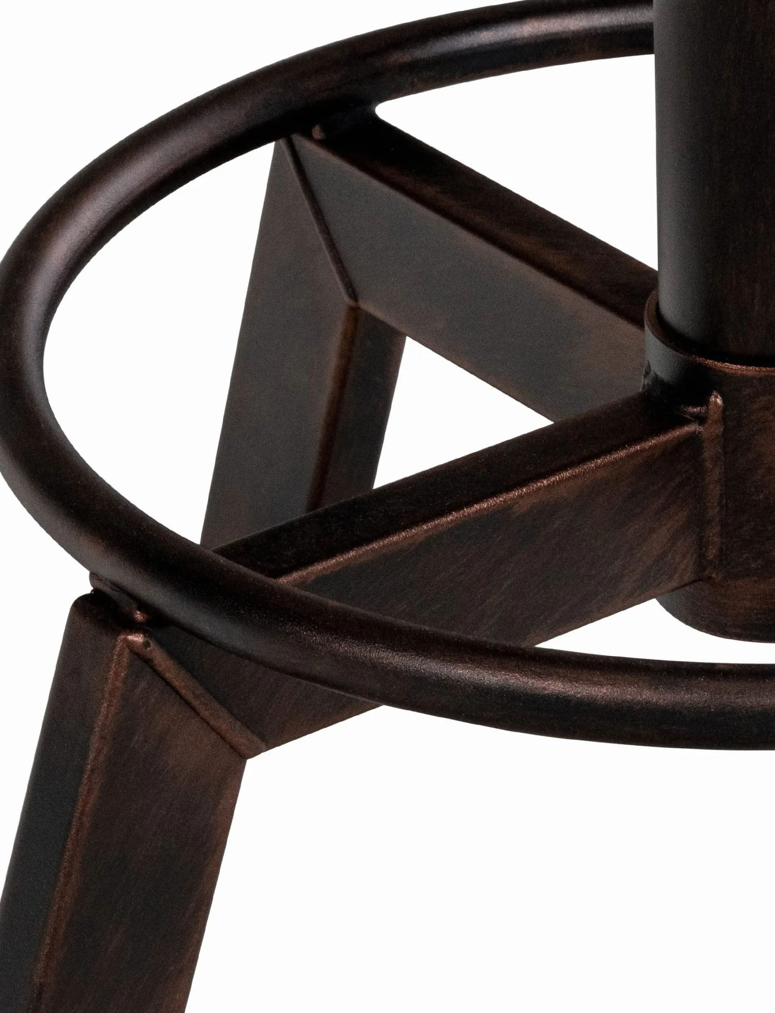 CLP Taburete Destin con Asiento Redondo Acolchado En Polipiel I Silla De Altura Ajustable con Base Metálica, Color:Bronce
