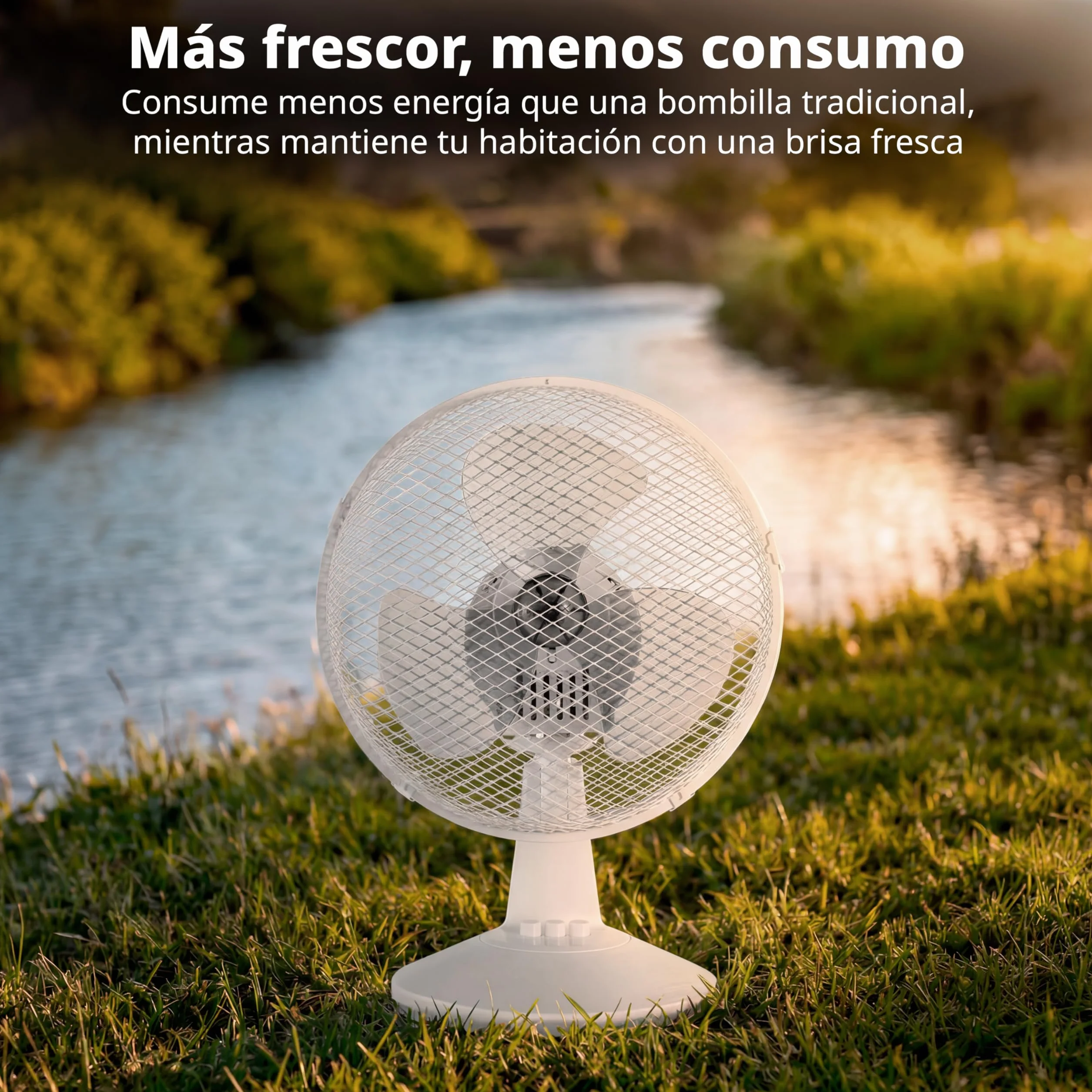 COMFEE Ventilador de Mesa 25W 23cm 2 Velocidades Oscilación 90º Silencioso