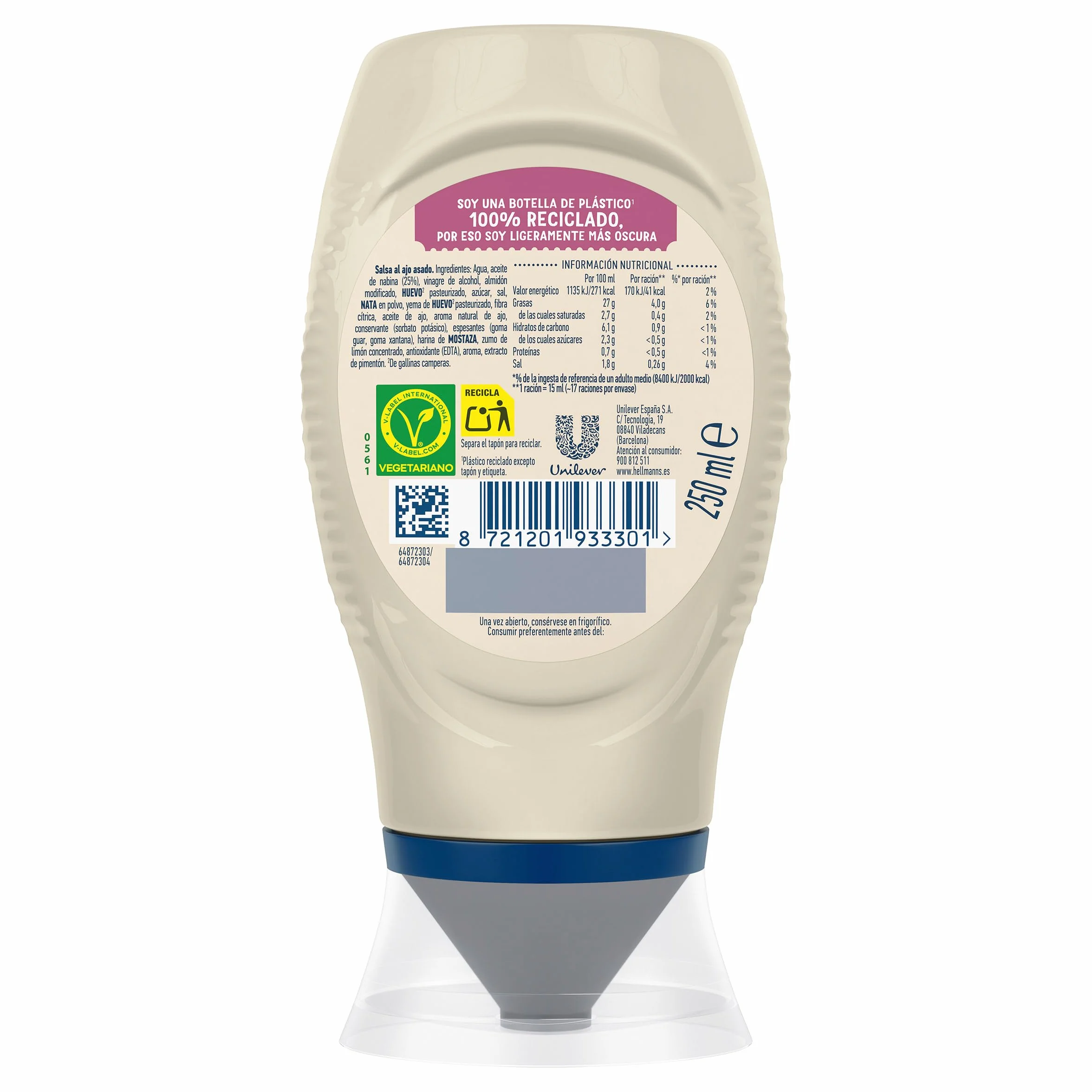 Hellmann's Mayo Ajo Asado Bocabajo 250 ML