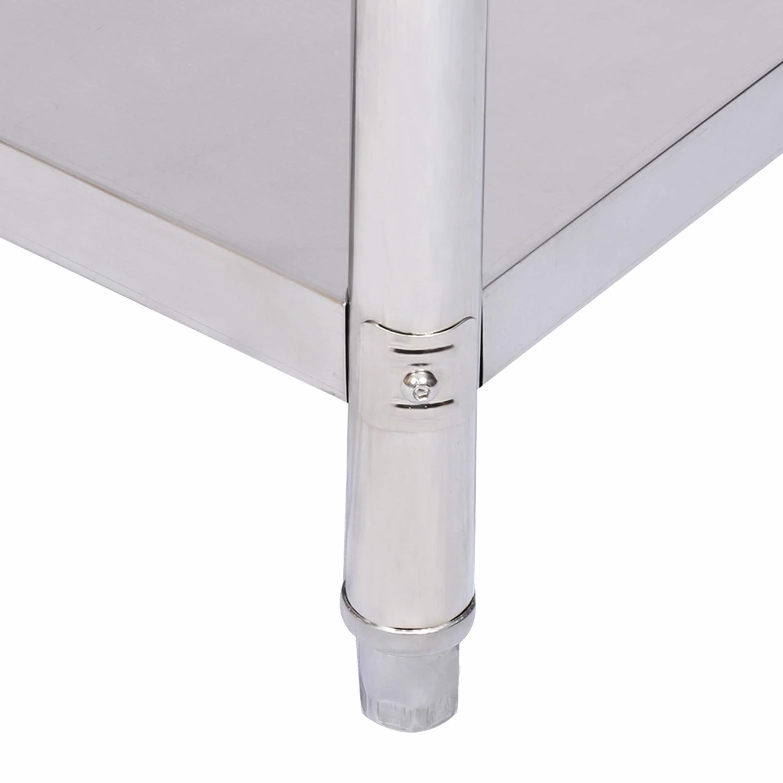 WilTec Mesa de Trabajo con alzatina de Acero Inoxidable para Cocina 120x60x85 cm
