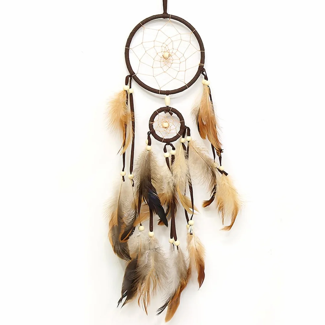Vintage Atrapasueños con Plumas, Estilo Bohemio, para Decoración Colgante de Pared, Adorno Colgante de Dormitorio