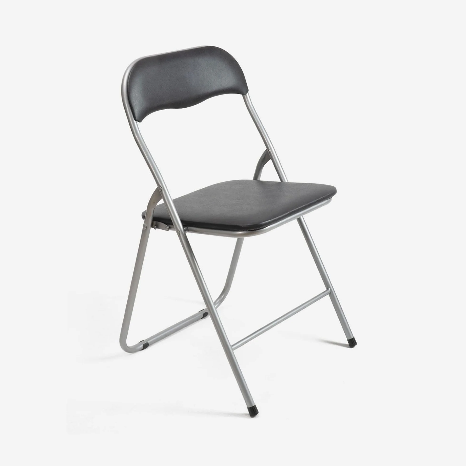 THE SECRET HOME – Pack de 2 Sillas Plegables de PVC y Metal – Alto. 80 cm x Ancho. 45 cm – Asiento Auxiliar para el Hogar - Silla con Patas Antideslizantes - Color Negro