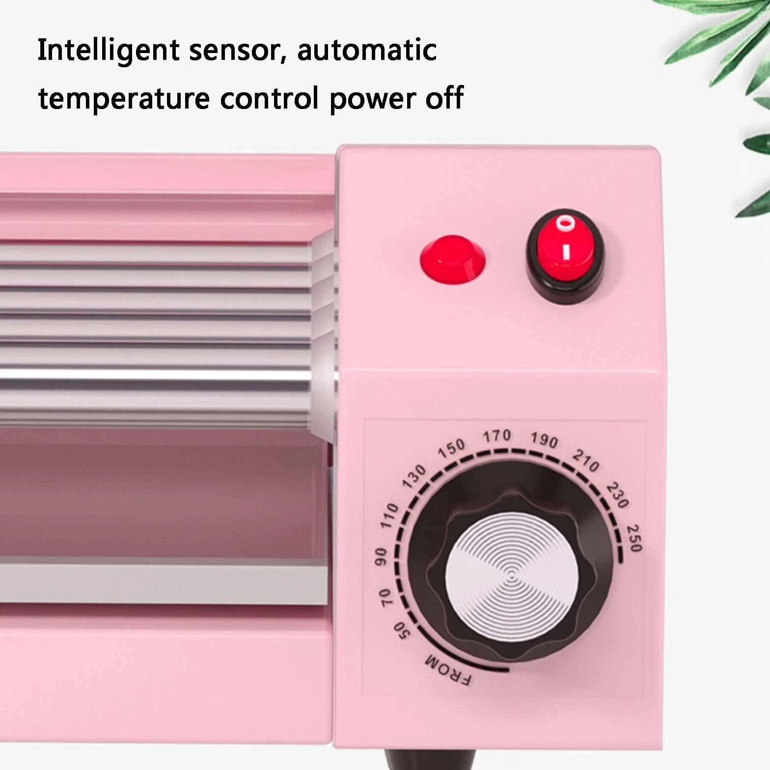 Hot Dog Roller Grill - Máquina de cocina con 5 rodillos antiadherentes y control de temperatura para salchichas y rollos de huevo