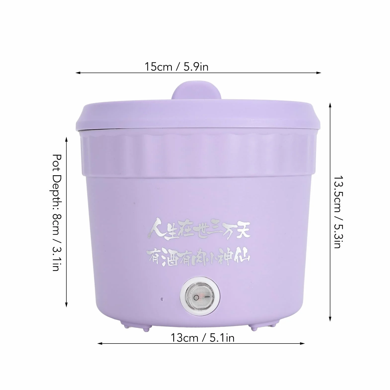 Mini Olla Eléctrica 450W 1,2L Antiadherente Ramen Fideos Púrpura 220V UE