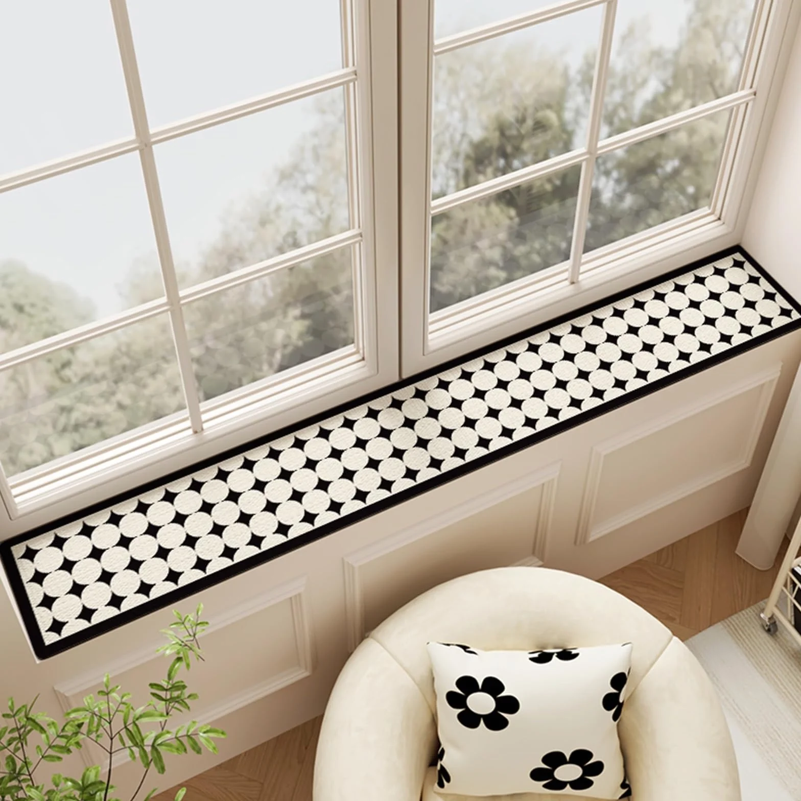 Funda de asiento ajustable impermeable para alféizar de ventana de balcón y balcón, lavable, para ventanas de bahía, bancos y mesas (A 130 x 30 cm)