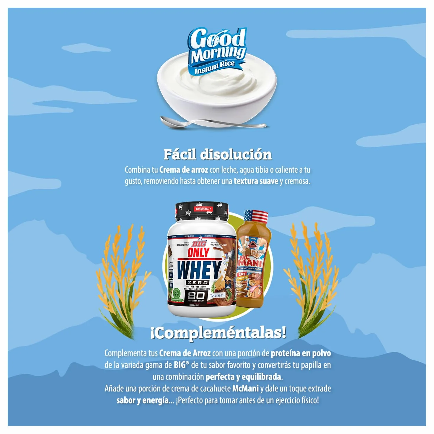 MAX PROTEIN Crema de Arroz Fitness 1000g Fuente Carbohidratos Pre Entreno Post Entreno Vegana Sin Lactosa White Choc Vanilla