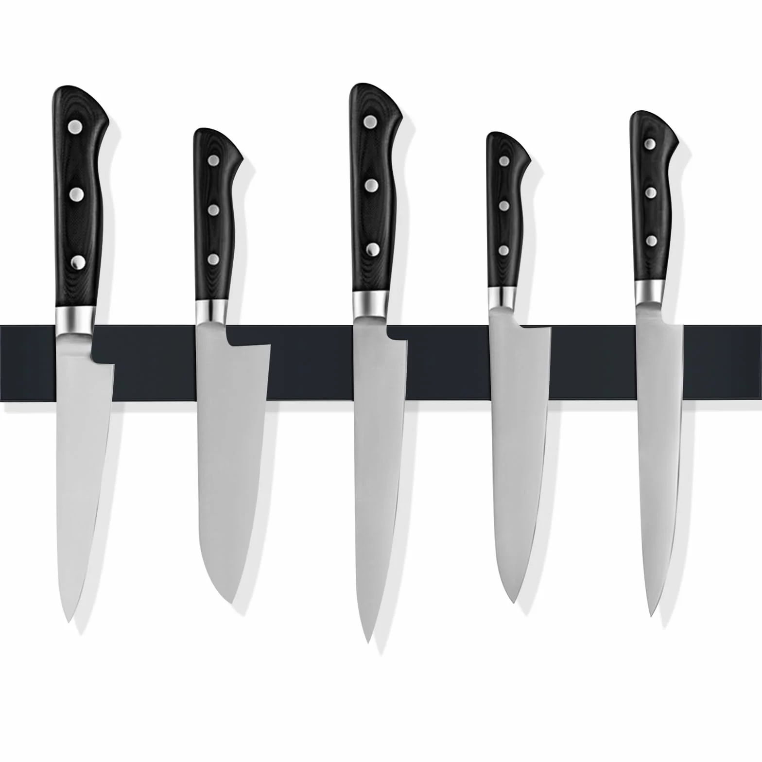 Iman Cuchillos de Cocina 40cm Acero Inoxidable Barra Magnetica Soporte Magnetico Negra Adhesivo