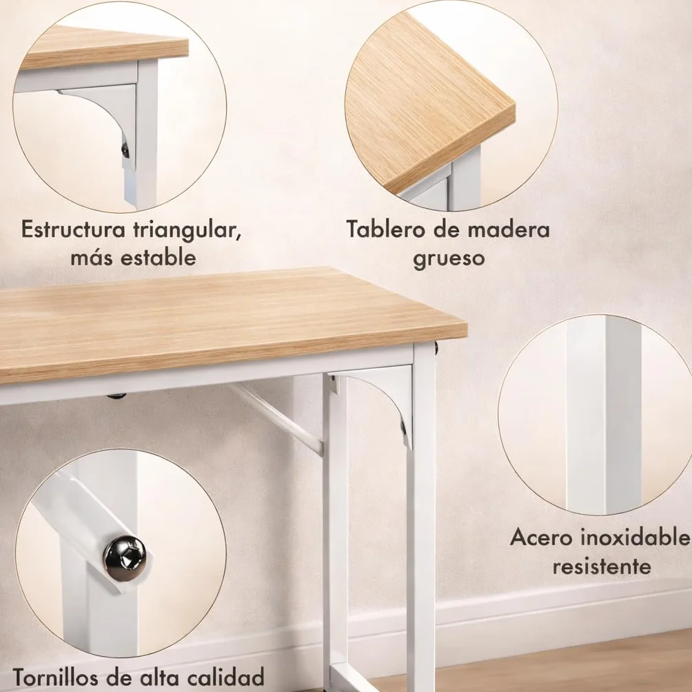Mesa Escritorio 80x40cm para Ordenador Estructura Metálica Moderna