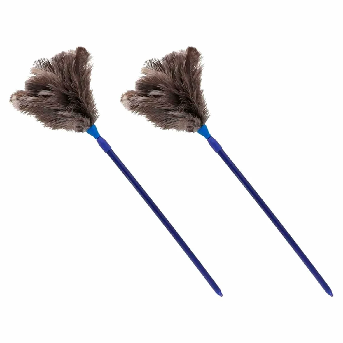 AC – Pack de 2 plumeros de Avestruz Maxi Extensible 57-105cm, Mango de plástico con Agujero, Plumas Suaves, Reutilizable, Lavable, Quitar el Polvo, Telas de araña, Limpieza del hogar, Oficina