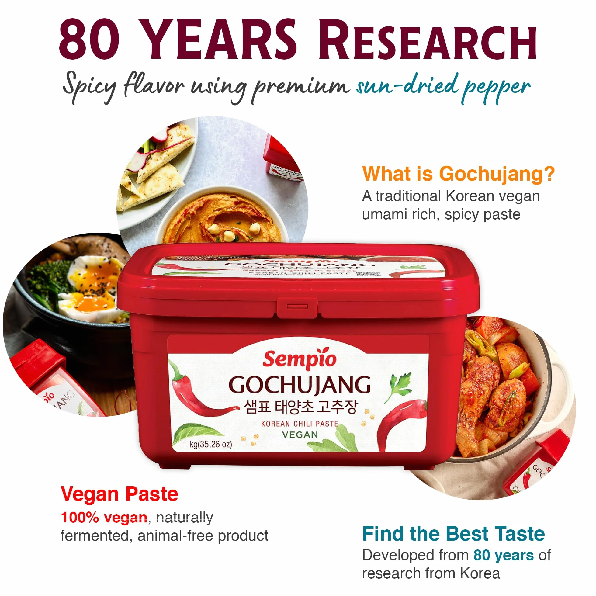 Sempio Gochujang Hot Pepper Paste 1kg Korean Chili Paste