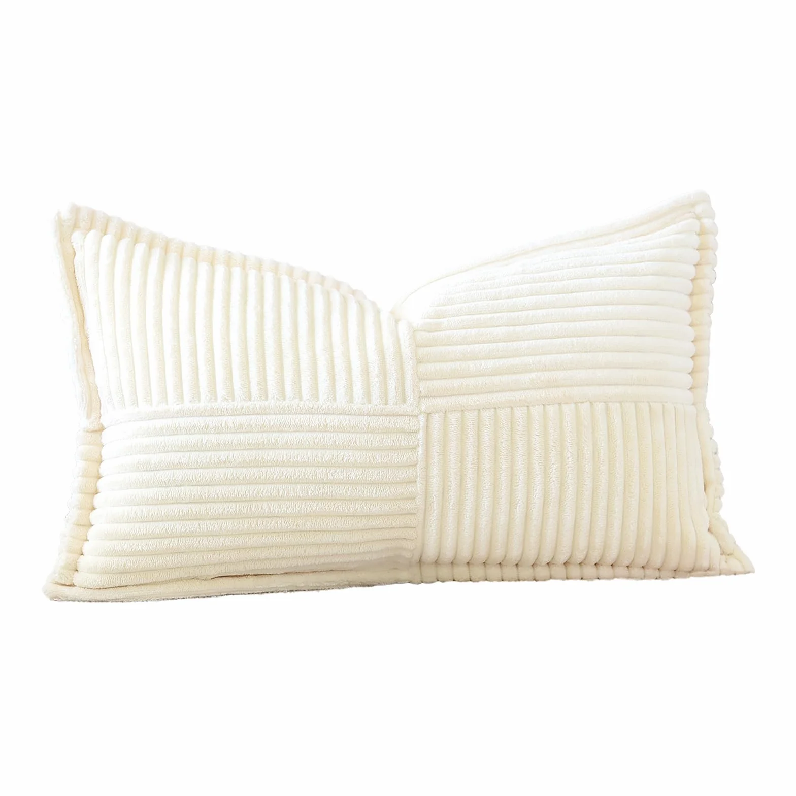 Artscope Juego de Fundas de Almohada Decorativas de Pana 30 x 50 cm Beige