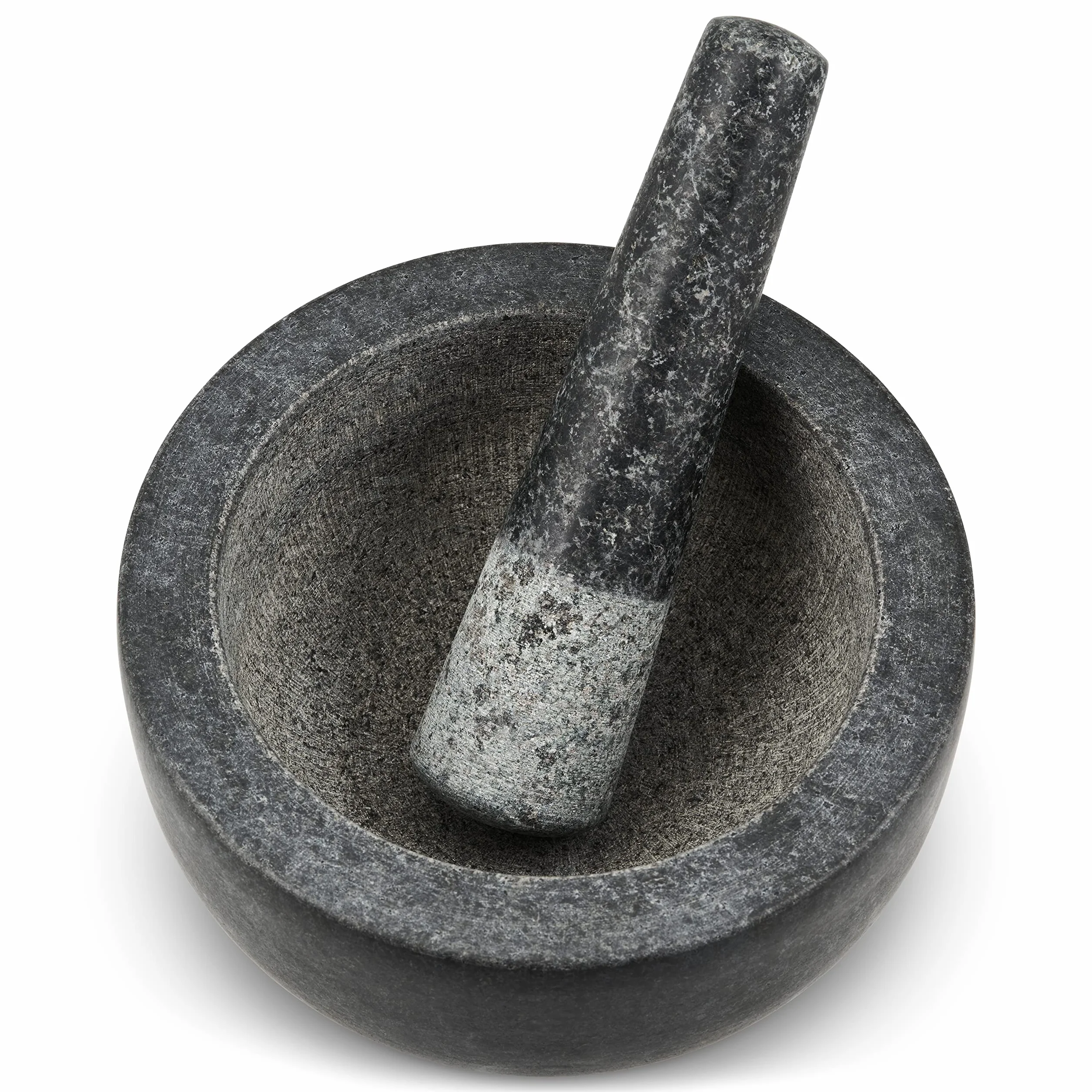 Cole & Mason Clavering 20cm Mortero de Piedra Para Cocina, Mortero y Mano, Gris Oscuro, Para Moler Especias y Hierbas, Granito, 2 Años de Garantía