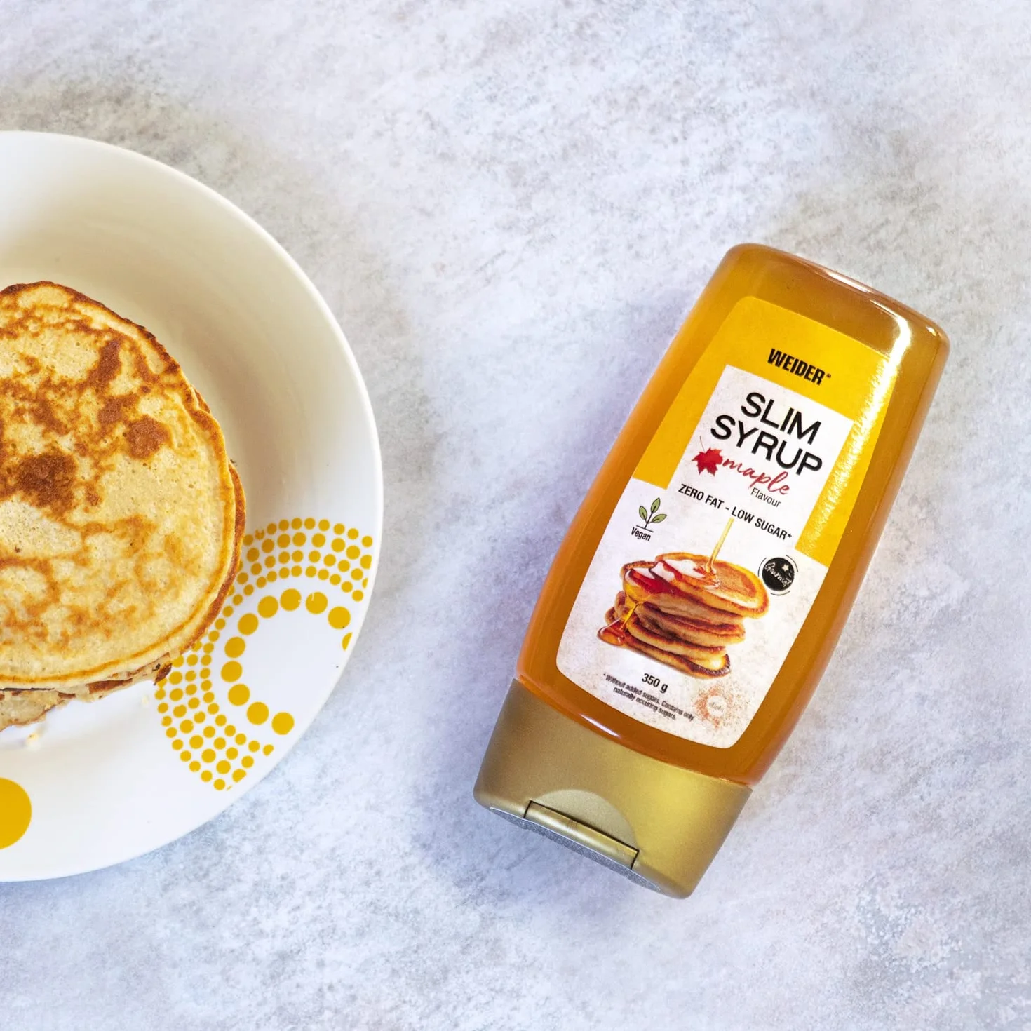 Weider Slim Syrup Maple 350g Cero Grasas Cero Azúcares Vegano Sabor Sirope de Arce
