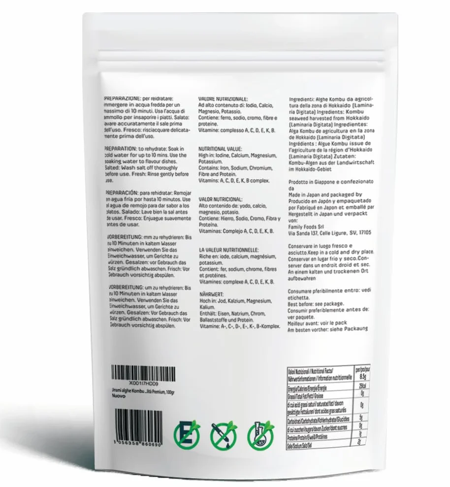 Umami Algas Kombu Japonesas 50g Grado Premium Primera Cosecha Secadas al Sol para Caldo Dashi