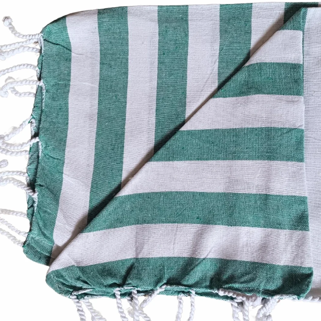 Atout Ciel - Toalla de Playa (90 x 180 cm, Raya), Color Verde