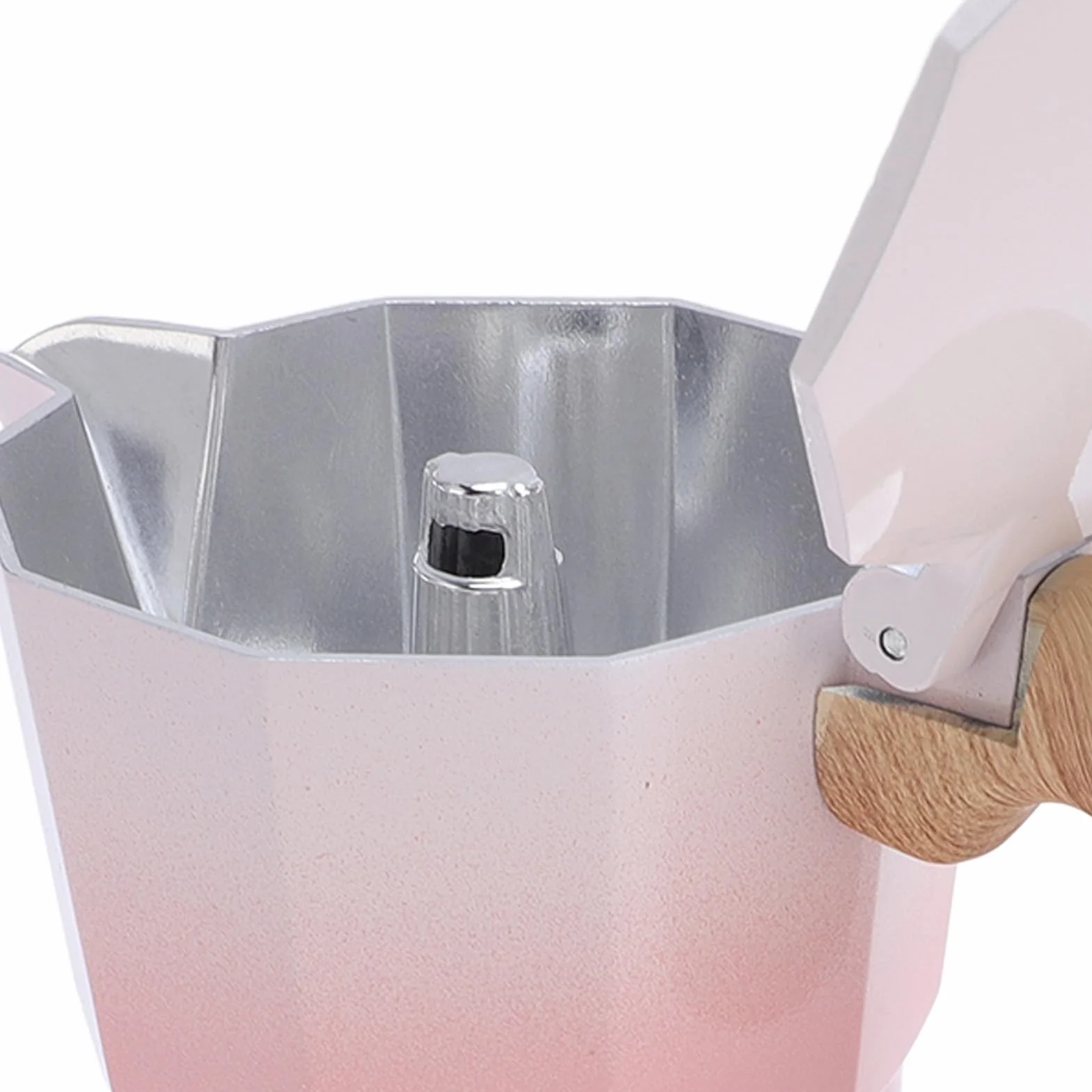 Percolador de Café para Estufa, Pot de Aluminio de Válvula Única 150ml, Gradient Pink