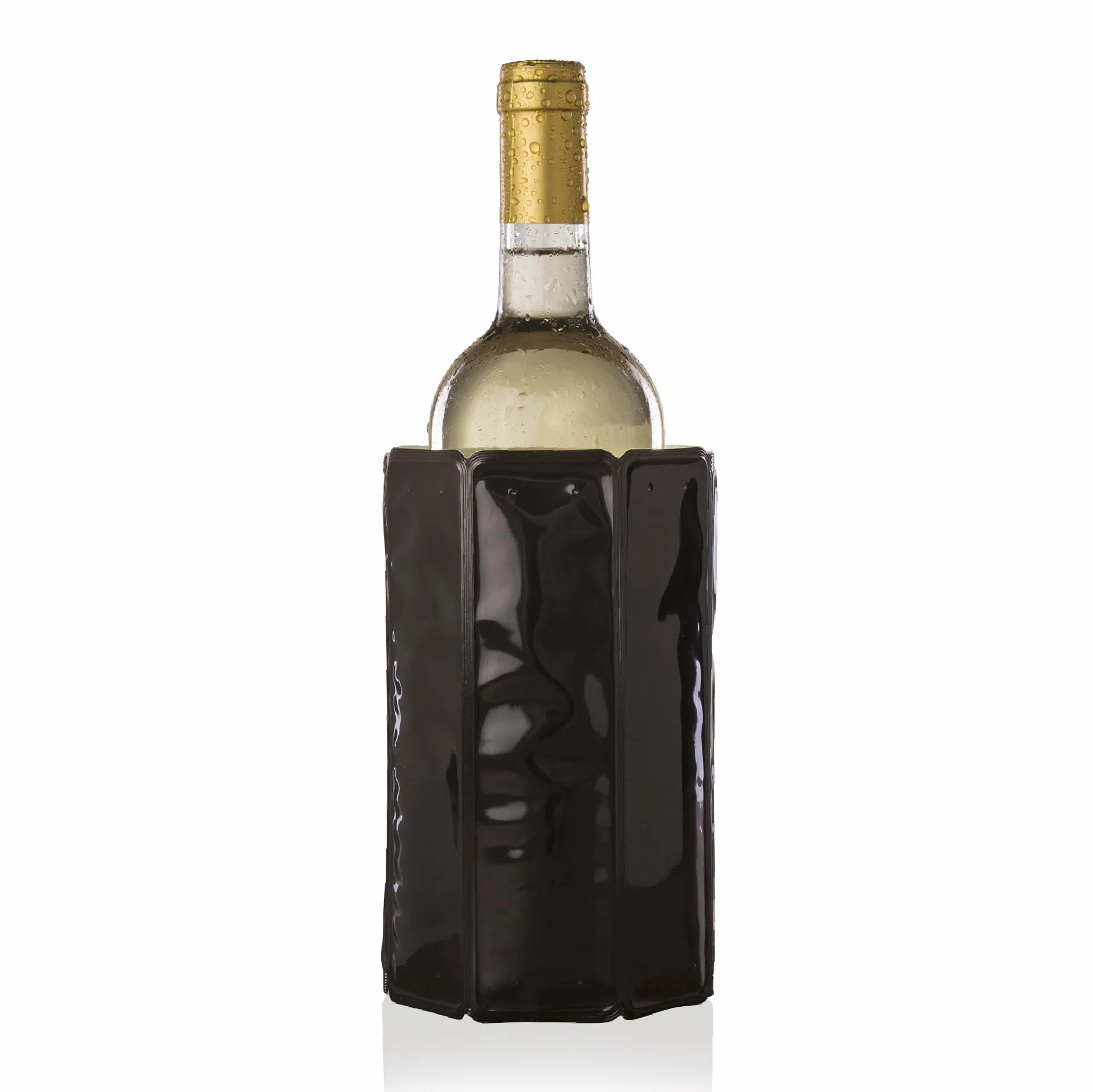 Vacu Vin Enfriador de Vino Flexible - Funda Reutilizable Color Negro para Enfriamiento Rápido de Botellas de Vino Estándar
