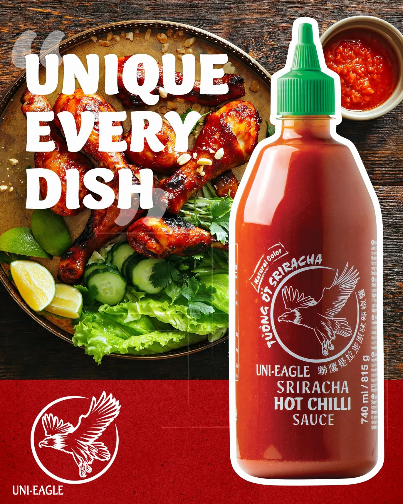 Uni-Eagle Salsa de chile Sriracha 815 g