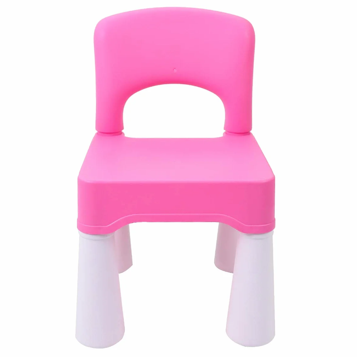 burgkidz Silla de Plástico Rosa para Niñas Pequeñas de 2 Años en Adelante, Desmontable y Ensamblable para Hogar y Jardín, Peso Máximo 100 Kg/220 LB
