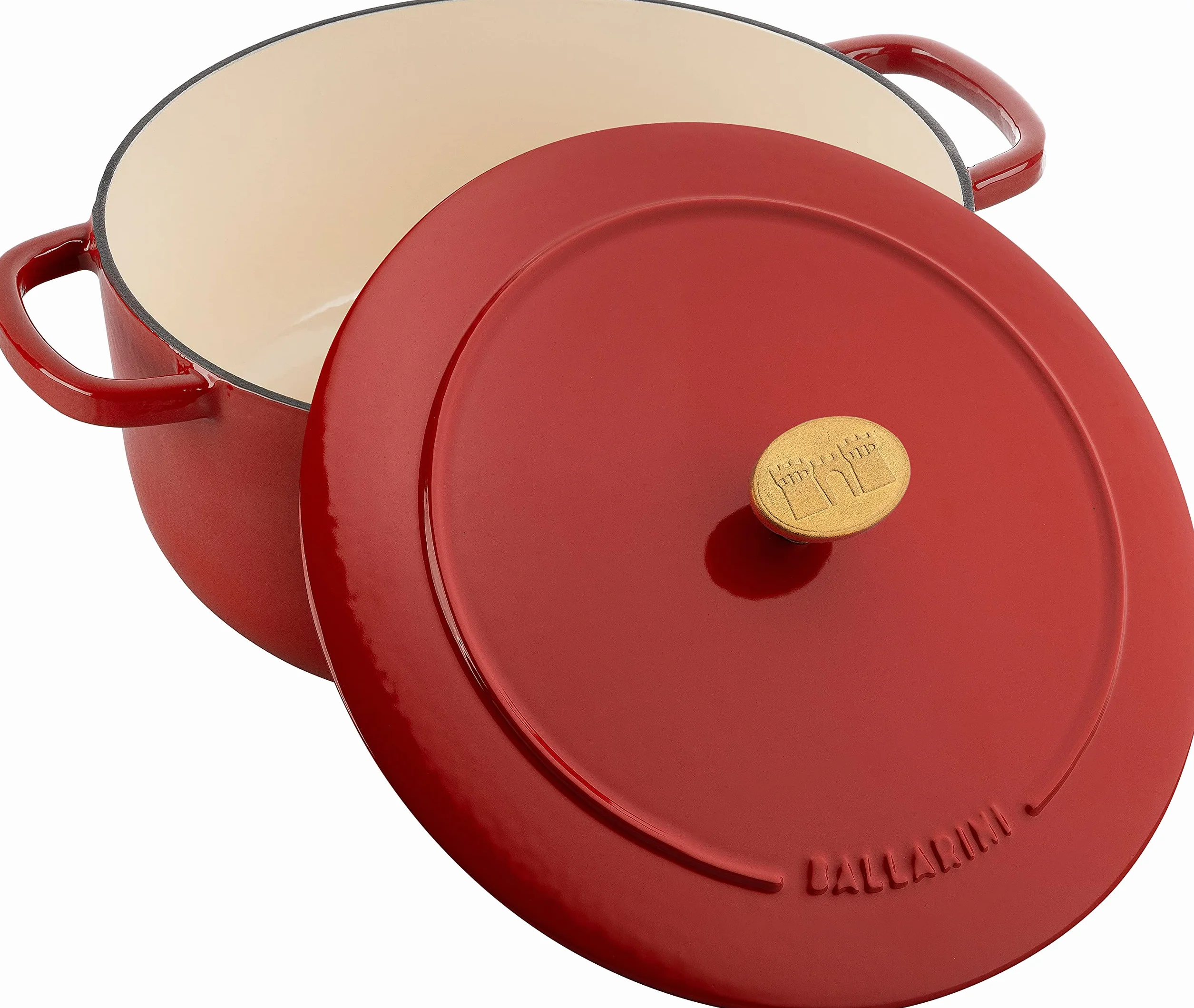 BALLARINI Bellamonte Cocotte, rustidera, olla de cocción hierro colado esmaltado, redonda, 26 cm, 5,5 l, rojo