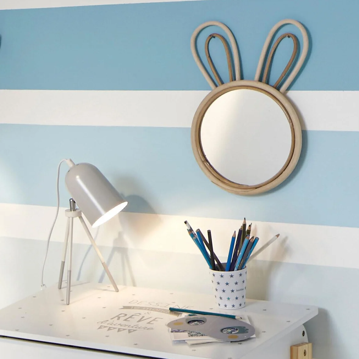 Atmosphera - Espejo Infantil 'Lapin' - bambú 24 x 38 cm