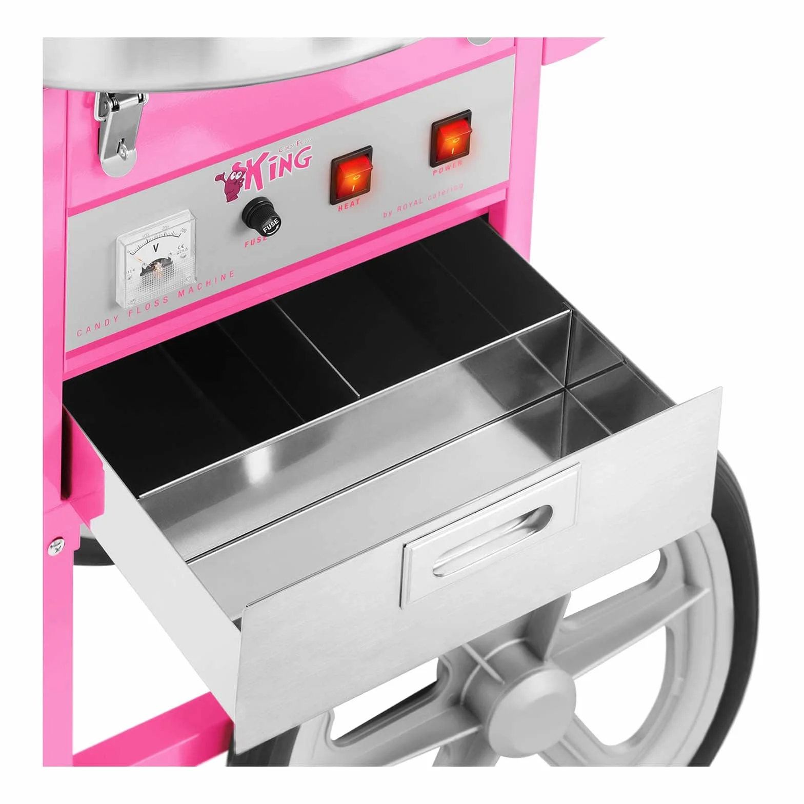 Royal Catering RCZC-1200XL Máquina de algodón de azúcar XXL 1200 W Ø 72 cm Rosa